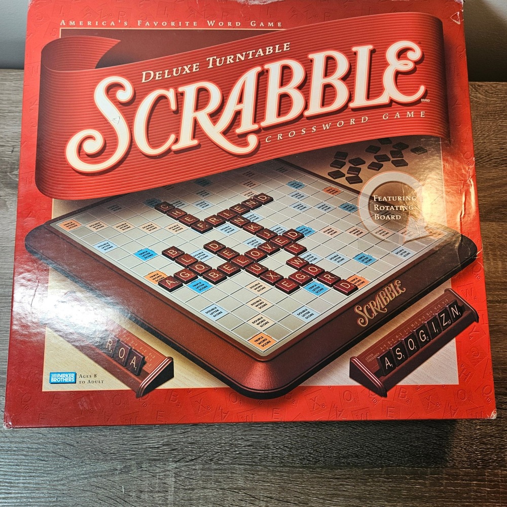 Parker Brothers Scrabble Deluxe Turntable Edition Rotating Board Game 4034 1999